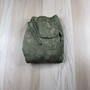 Outdoor Voice Mens Green Tapered Leg Drawstring Waist Tie Dye Jogger Pants Sz S